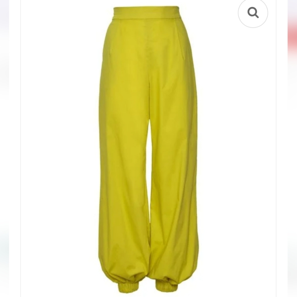 ANDRES OTALORA Women's Yellow Hana Stretch-cotton Pants